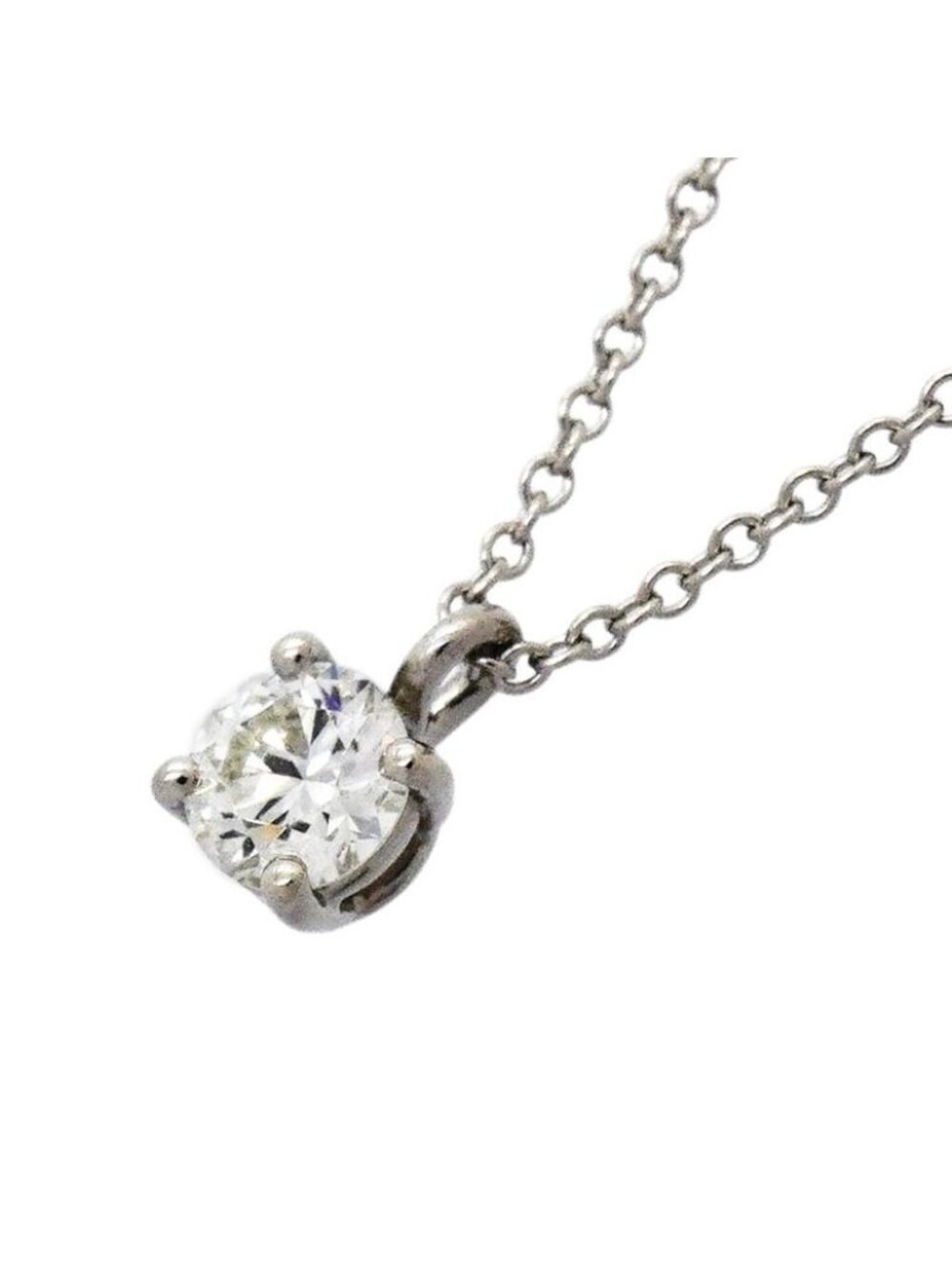 Tiffany & Co Necklace Solitaire Platinum Diamond